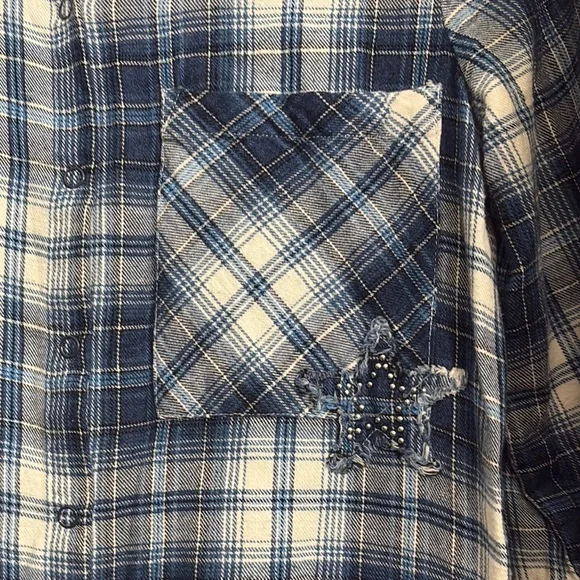 Zara Blue and White Plaid Long Sleeve Dress - Picture 2 of 5